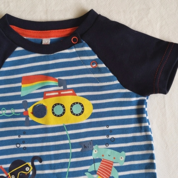 NEW lily & jack nautical striped raglan sleeve romper playsuit 3-6 months baby - Picture 3 of 8
